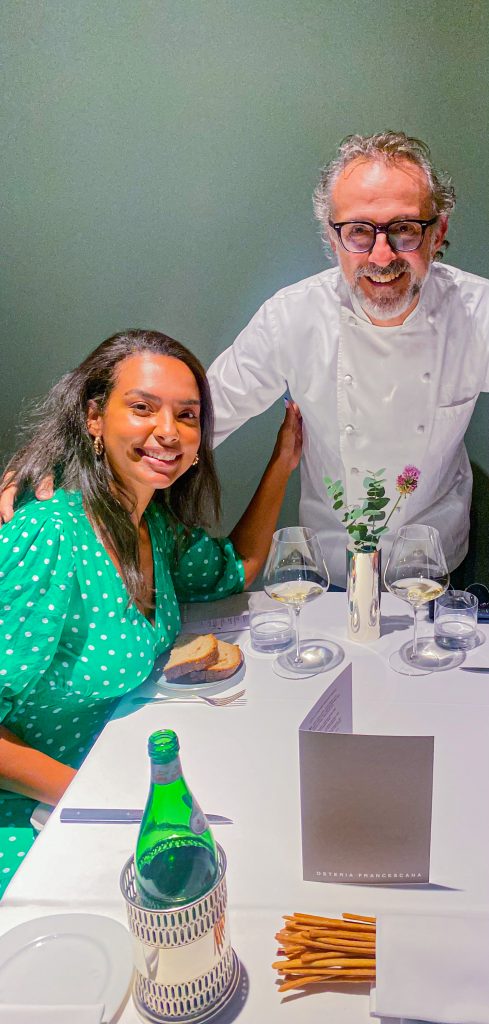 Foto da Camilli com o chef Massimo Bottura do restaurante Osteria Francescana